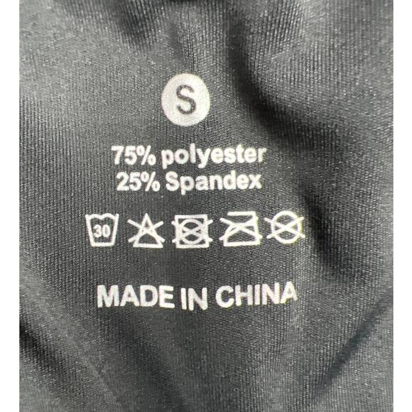 Women's Small Black Yoga High Waisted Activewear Workout Leggings Capris Pockets - Picture 2 of 7